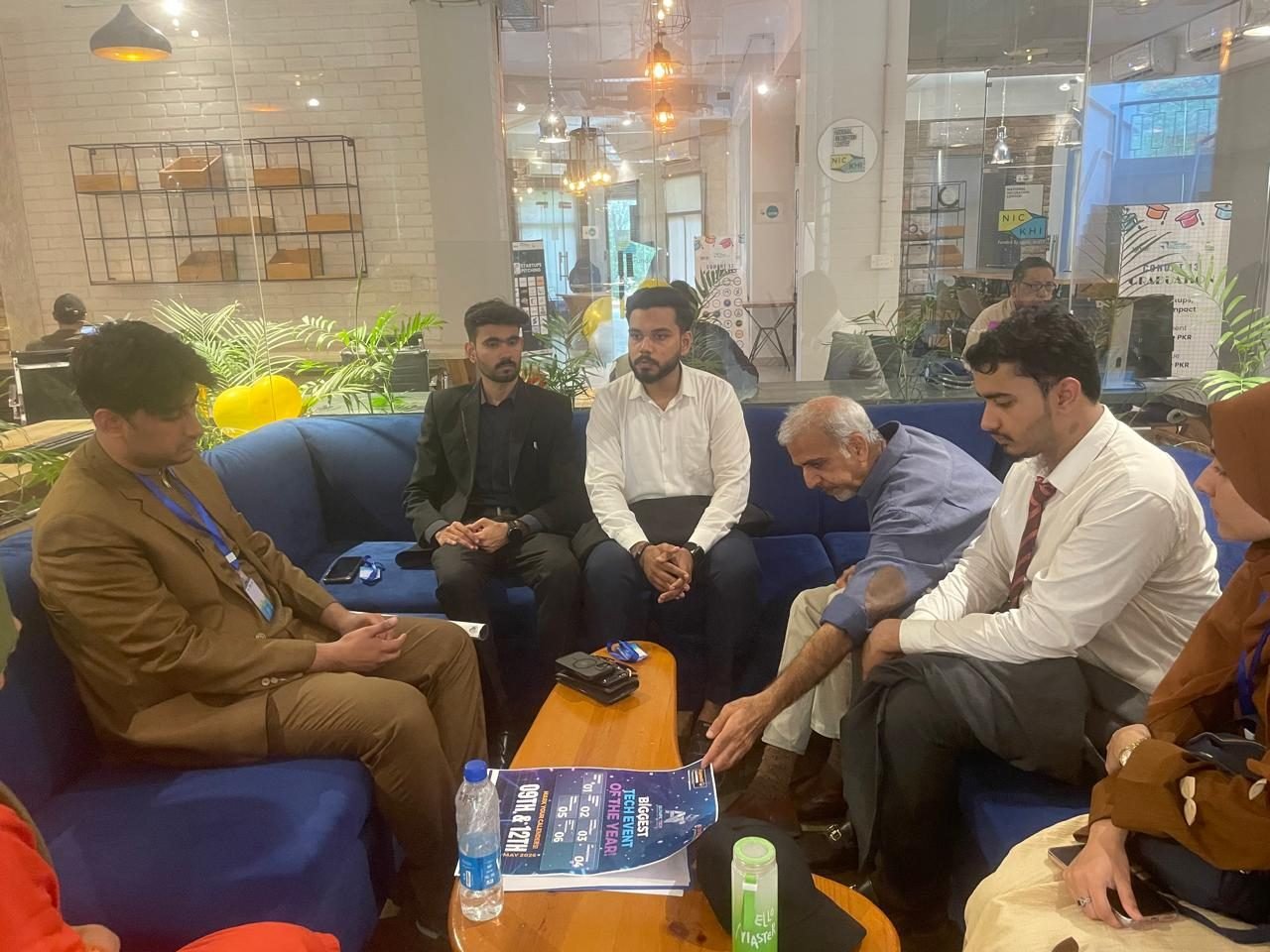 Strategic Tech Planning & Mentorship Session with Syed Abdul Muqeet at NIC Karachi Zaid Ali in a tech discussion session with Sir Shabbir Ahmed Ansari at NIC Karachi